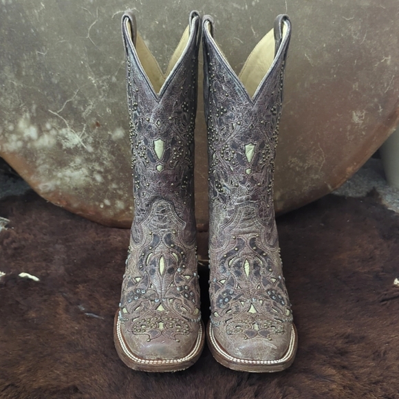 CORRAL A1121 "Jessica" distressed leather studded cowgirl western boots sz 7.5 - Picture 3 of 15